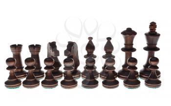 set of chess pieces isolated on white background