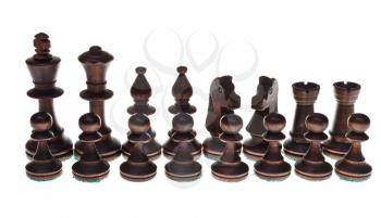 set of chess figures isolated on white background