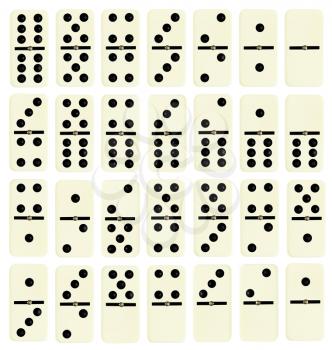 full set of domino tiles isolated on white background