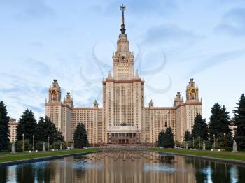 main building of Moscow State University in early morning