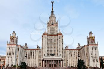 facade of Moscow State University in early morning