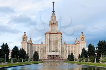 front view of main building of Lomonosov Moscow State University