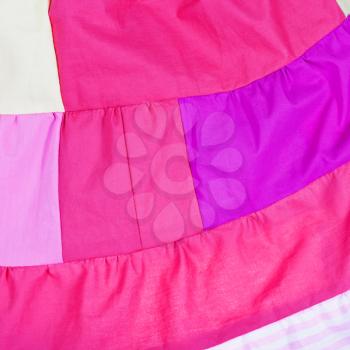 details of pink patchwork quilt