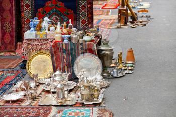 national ancient souvenirs street flea market Vernissage in Yerevan, Armenia