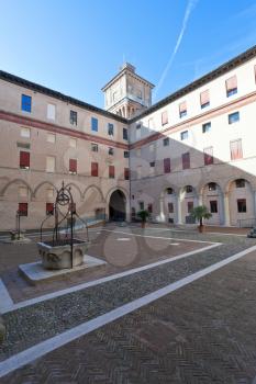 well on inner courtyard of The Castle Estense in Ferrara, Italy