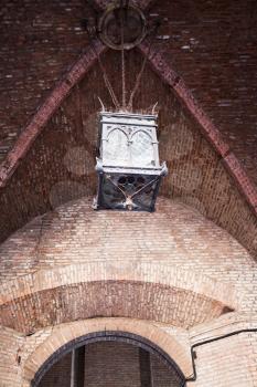 old medieval lamp in Castello Estense in Ferrara, Italy