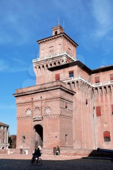 tower of The Castle Estense in Ferrara, Italy