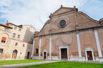 facade of Basilica di San Francesco in Ferrara, Italy