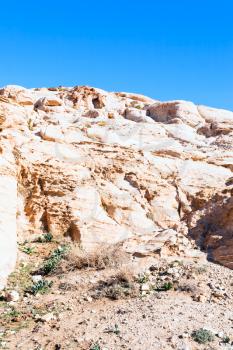 stone slope along Bab as-Siq the way to lost city Petra, Jordan