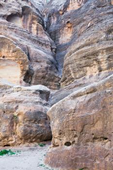 old eroded mountain in Little Petra, Jordan