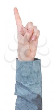 counting one - hand gesture isolated on white background