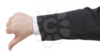 thumbs down - hand gesture isolated on white background