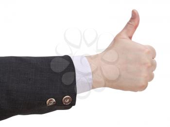 thumbs up - hand gesture isolated on white background