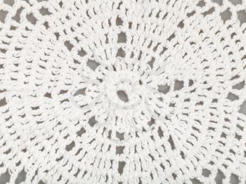 vintage knitting craftsmanship - detail of lace embroidered by crochet
