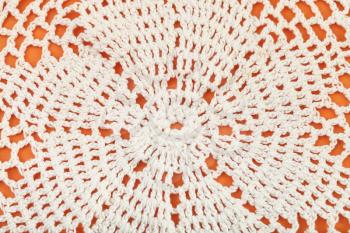 vintage knitting craftsmanship - ornament of lace placemat embroidered by crochet