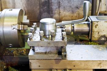 spindles of metalworking lathe machine in turnery
