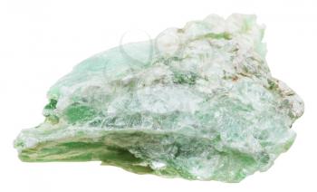 macro shooting of collection natural rock - green talc mineral stone isolated on white background