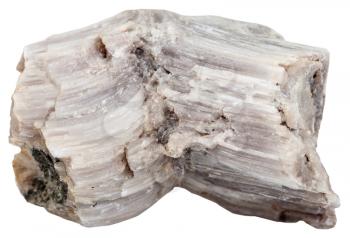 macro shooting of natural mineral stone - raw Baryte (barite) gemstone isolated on white background