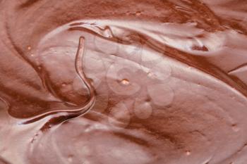 food background - surface of brown melted milk chocolate
