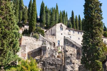travel to Italy - ruins and buildings Museum of Archaeology of Roman Theatre of Verona