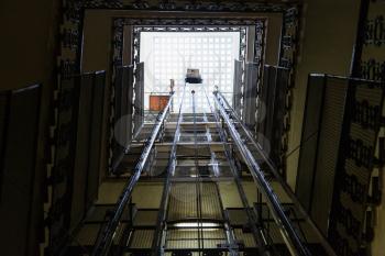 lift shaft in old multi-storey building in Rome