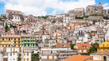 travel to Italy - skyline of Castiglione di Sicilia town in mountain of Sicily