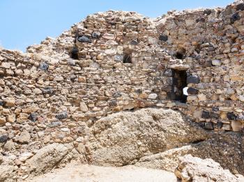 travel to Italy - ruined walls of ancient castle in Calatabiano town in Sicily