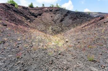 travel to Italy - old volcano crater of the Etna mount in Sicily