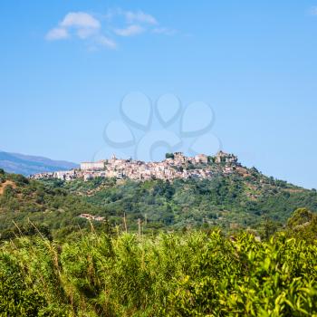 travel to Italy - Castiglione di Sicilia town on top of hill in Sicily