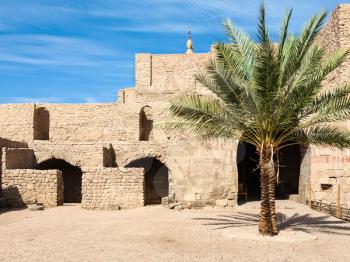 AQABA, JORDAN - FEBRUARY 23, 2012: court of Aqaba Fortress (Aqaba Castle, Mamluk Castle, Fort). The castle was originally built by the Mamluk sultan Al-Ashraf Qansuh al-Ghawri in the 16th century