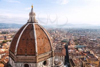 travel to Italy - above view of Duomo and Florence town from Campanile
