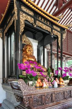 GUANGZHOU, CHINA - APRIL 1, 2017: god figure in court of Guangxiao Temple (Bright Obedience, Bright Filial Piety Temple). This is is one of the oldest Buddhist temples in Guangzhou city