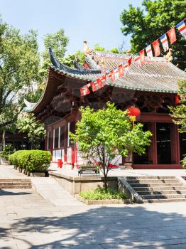 GUANGZHOU, CHINA - APRIL 1, 2017: courtyard of Guangxiao Temple (Bright Obedience, Bright Filial Piety Temple). This is is one of the oldest Buddhist temples in Guangzhou city