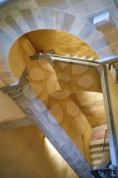 FLORENCE, ITALY - JANUARY 9, 2009: steps in Museum of Ancient Florentine Home in Palazzo Davanzati. The Palace was built by the Davizzi family around mid-14th century