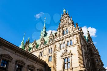 Travel to Germany - building of Hamburger Rathaus (Town Hall) in Hamburg city in september