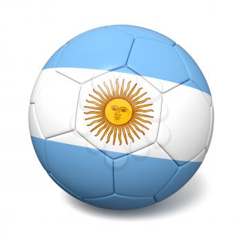 Royalty Free Clipart Image of a Soccer Ball with the Argentinean Flag 