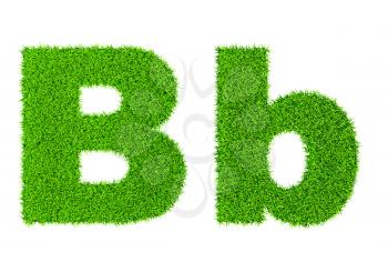 Grass letter B - ecology eco friendly concept character type