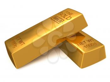 Bank gold bars isolated