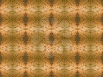Kaleidoscope symmetrical abstract background made from wooden slats.
