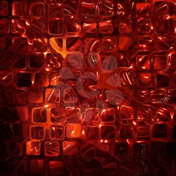 Abstract Futuristic background made from red transparent cubes.Digitally generated image.
