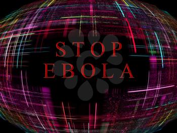 Multicolored abstract globe shape with text.Ebola Virus Epidemic concept.Digitally generated image.