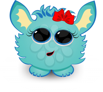 Cute  creature with bow on its head.