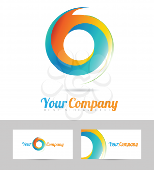 Creative business logo icon vector with business card template