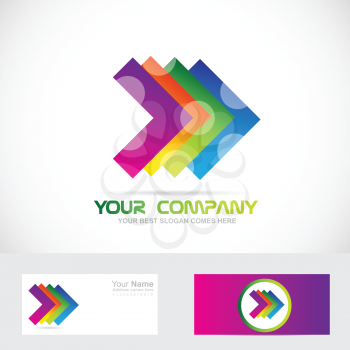 Vector company logo icon element template arrow colors