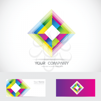 Vector company logo icon element template colored rhombus business
