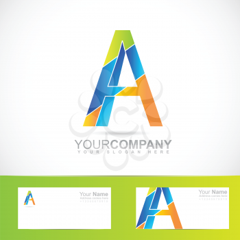 Vector company logo element template of colored alphabet letter A for business, media, it, corporate, advertising