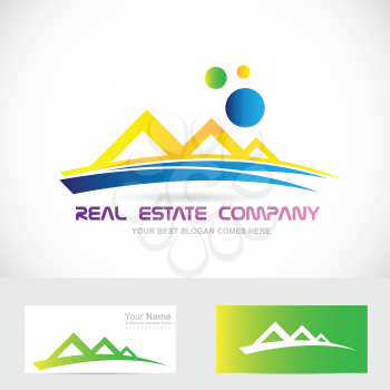 Vector company logo icon element template real estata house shape