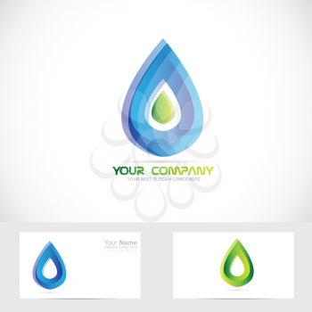 Vector company logo icon element template water drop 
