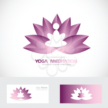 Vector company logo icon element template yoga zem meditation lotus flower