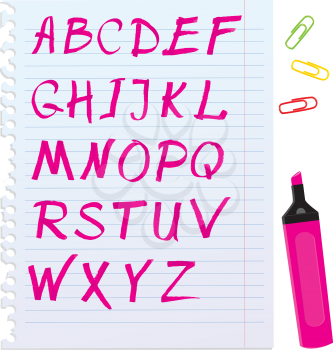 Alphabet set - letters are made by marker